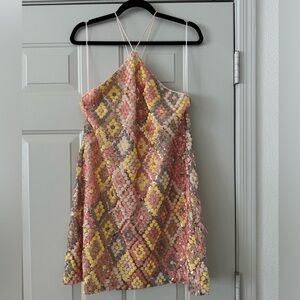 Sequin Geometric Pattern Dress